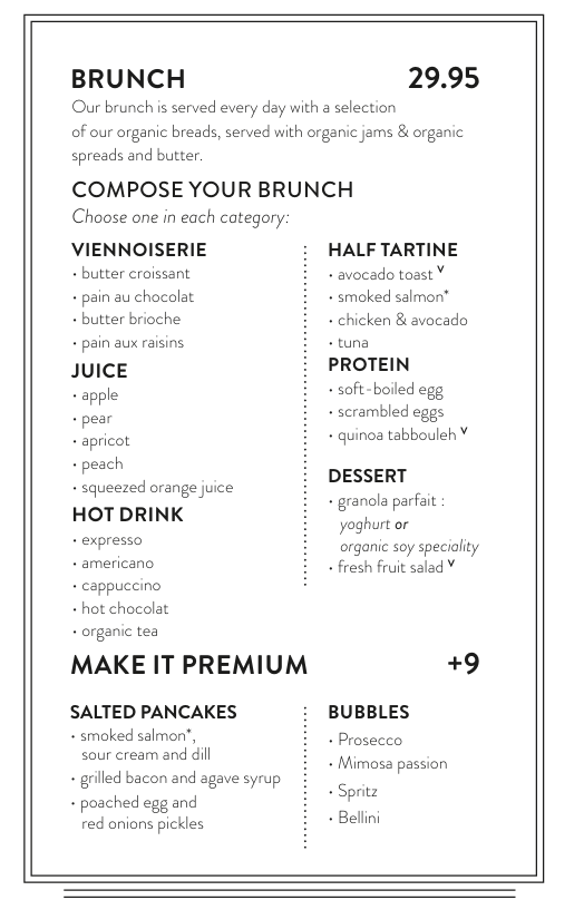 Brunch au pain Quotidien